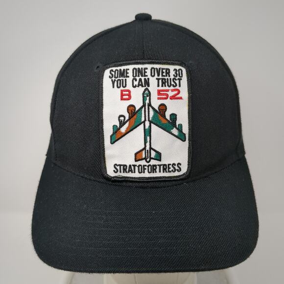 B 52 Stratofortress Baseball Cap Black One Size Embroidered Decky Athletics - Picture 2 of 9